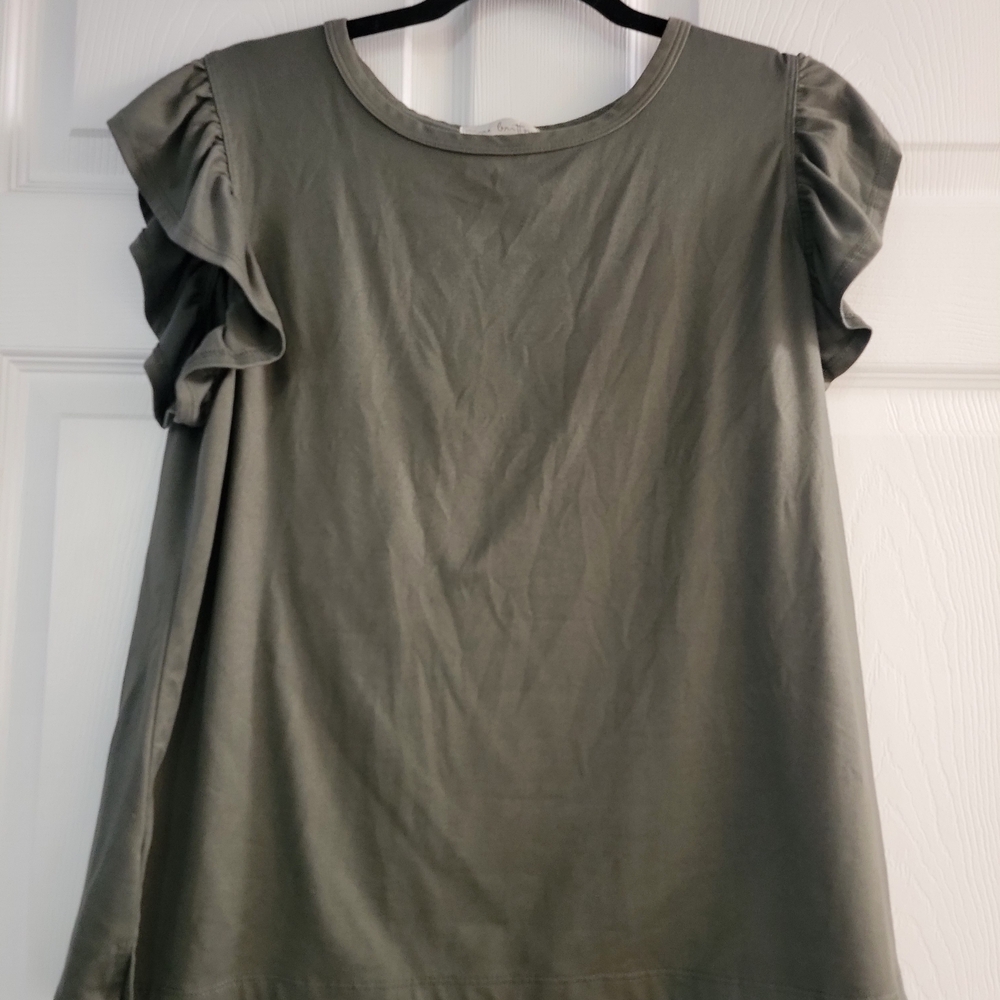 Nine Britton Sage Ruffle Sleeve Blouse